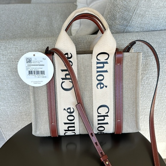 Chloe Handbags - NEW* CHLOE SMALL WOODY TOTE BAG IN LINEN